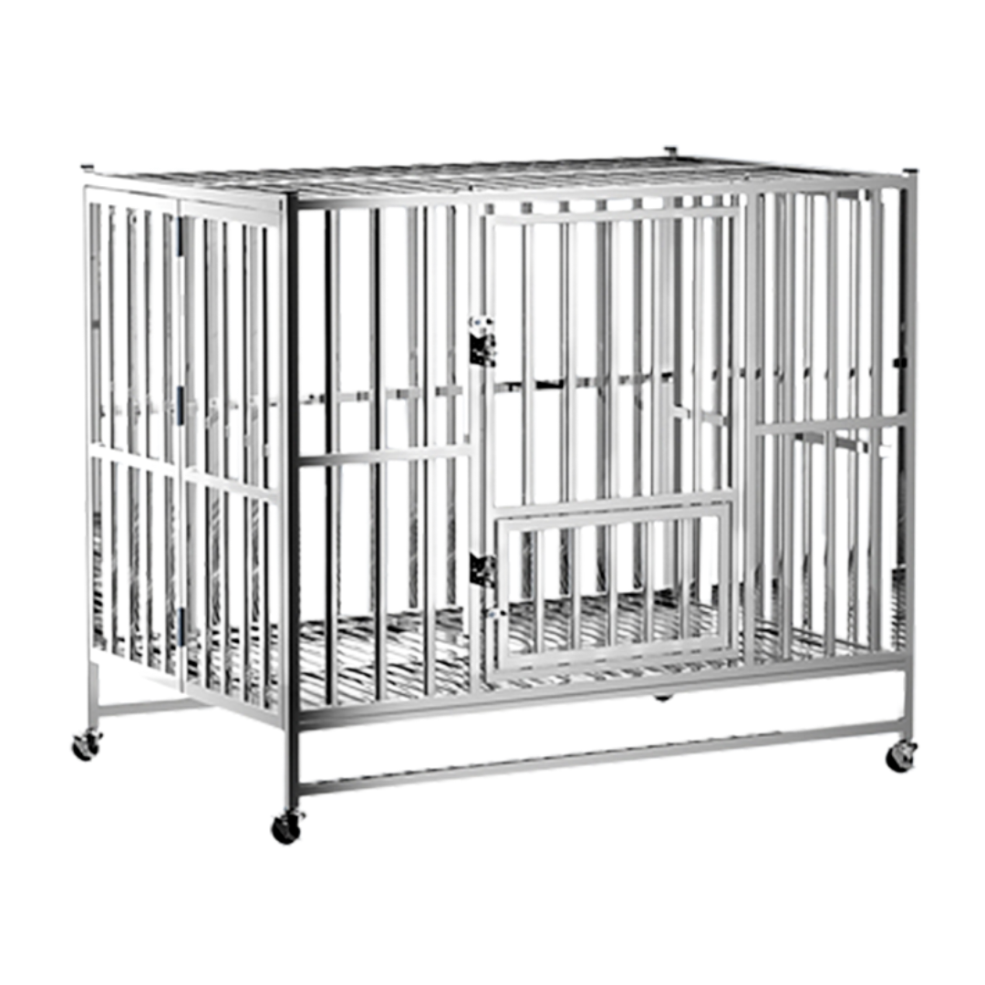 JOWY Jaula Grande Plegable para Perro/Mascota Grande de Acero Inoxidable Fácil de Montar para un Transporte cómodo