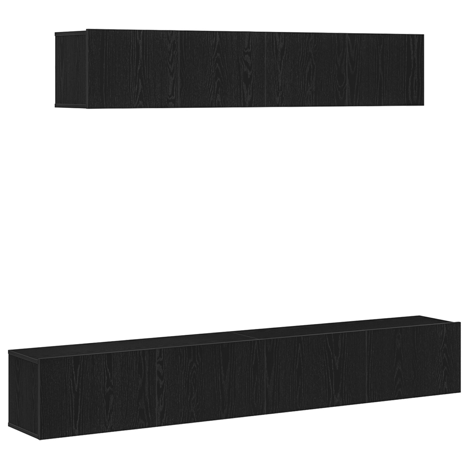 Conjunto de 4 piezas de mueble de TV vidaXL, madera elaborada negra