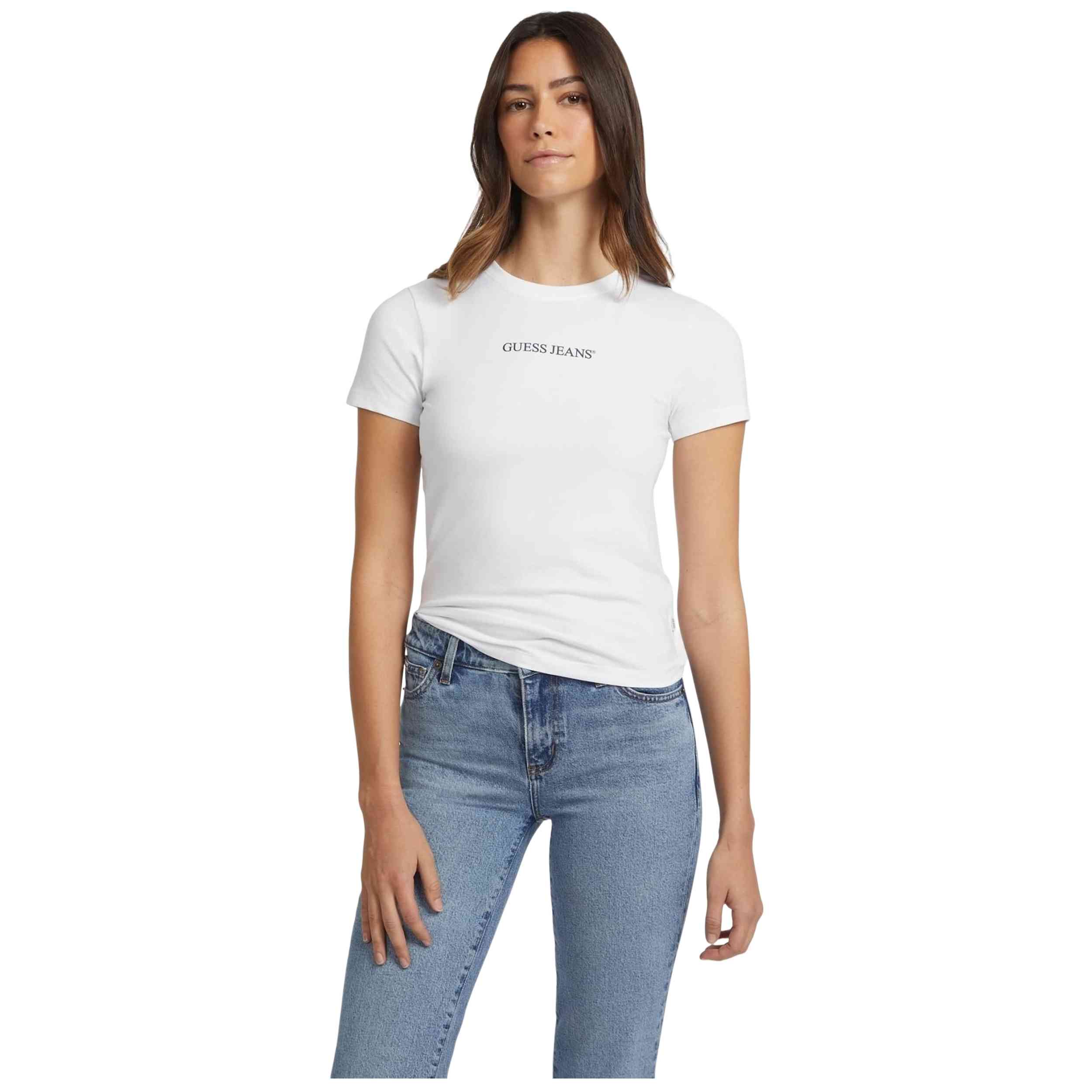 Camiseta De Manga Corta Guess modelo W4YI01-J1314-G011 para Mujer en color Blanco