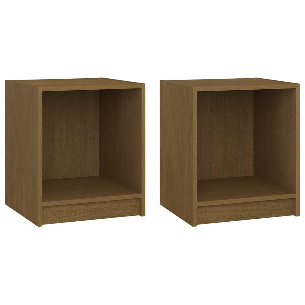 Vidaxl Mesita de Noche 2 Unidades Madera de Pino 35,5x33,5x41,5 Cm Natural, Blanco, Gris y Mas - Mesita Habitacion