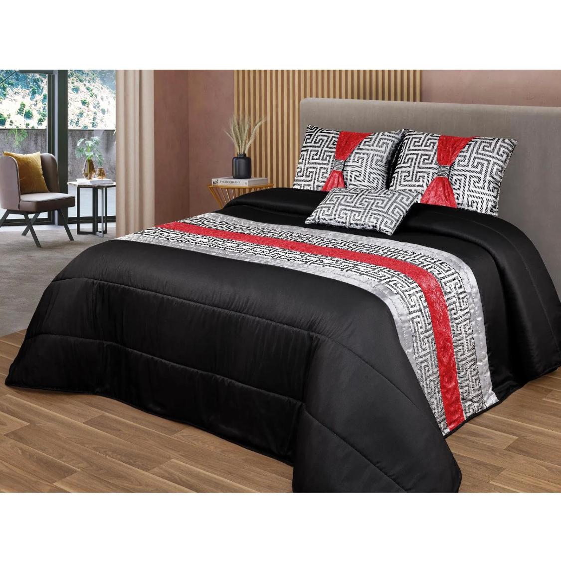 Colcha Edredón de acolchado  cristal con pedreria y brillo 250×260 cms + 2 cojines a juego con relleno para entretiempo,Colcha decorar tu dormitorio para Cama 135cm/ 150cm