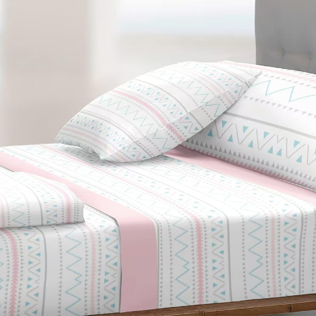 HOMESOL® juego de sábana verano - 85G/poliester 100%/impresion nano no pierde color /extrasuave