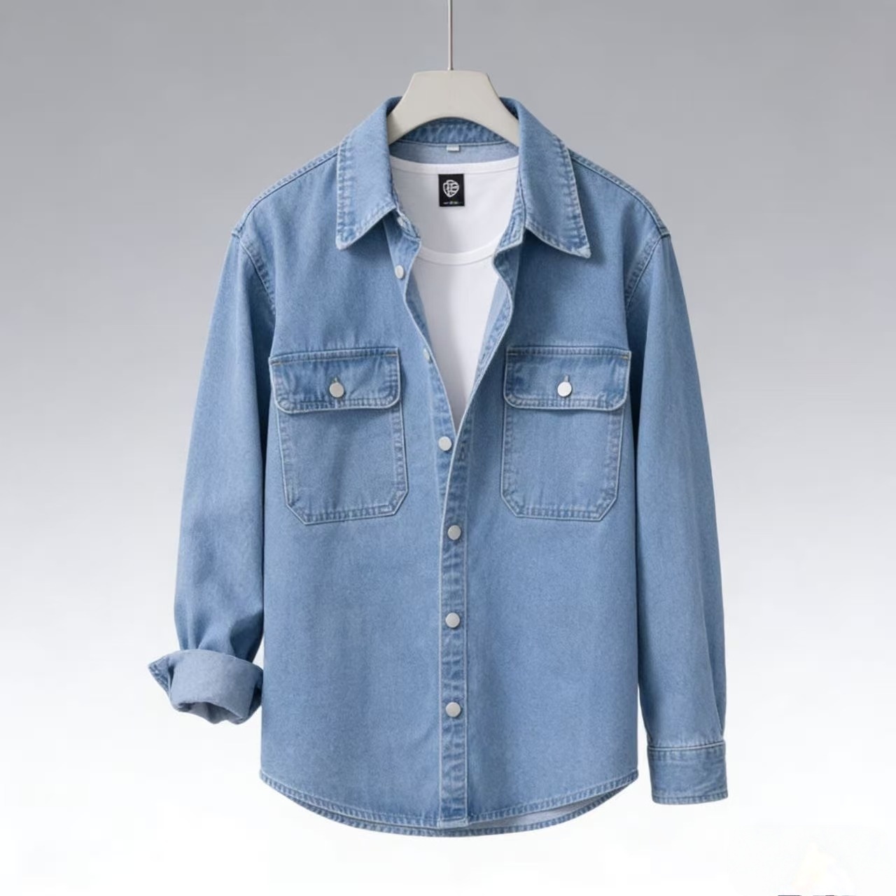 TK Camisa Retro Estadounidense Para Hombre Multicolor Talla Grande No Elástica Casual Versátil Ropa Exterior De Algodón Y Poliéster