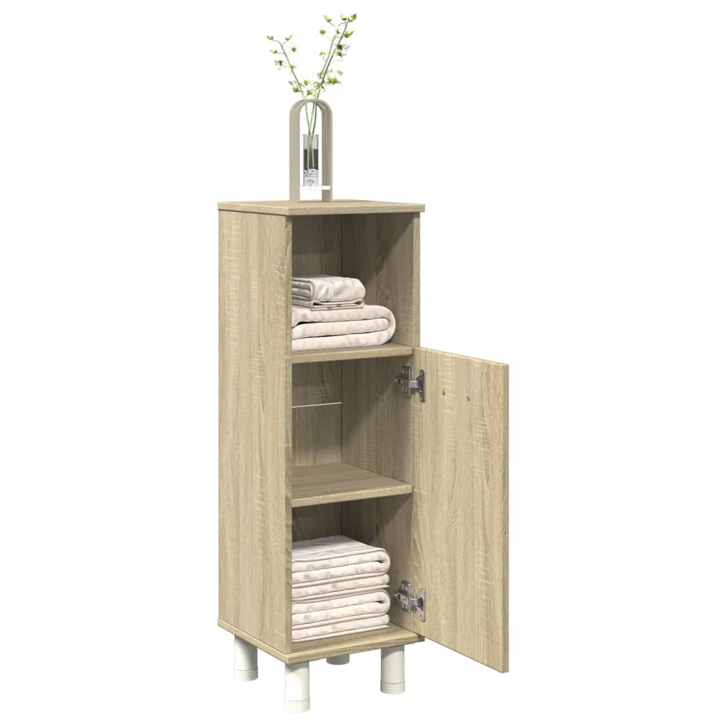 vidaXL Armario de baño madera contrachapada roble marrón 30x30x95 cm en color Marrón roble/Roble artisan/Blanco brillante y más | almacenamiento funcional diseño moderno para baño dormitorio sala
