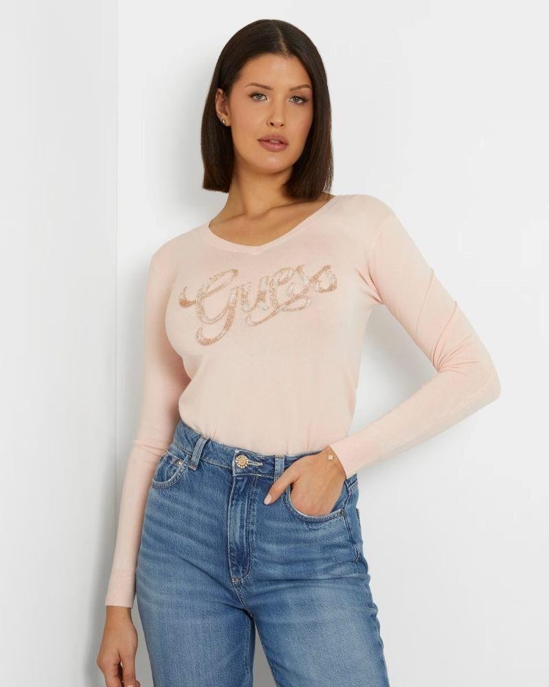 GUESS W4GR25 Z2NQ2 Jersey Manga larga Mujer Rosa
