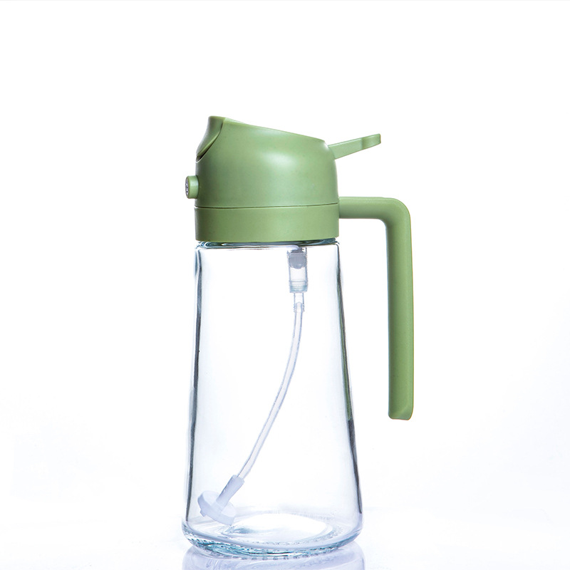 TK Pulverizador de Aite para Cocinar, Botella Dispensadora de Aite de Oliva 2 en 1 Para Cocina, Botella de Aite de Vidrio de 17 oz/500 ml para Freidora de Aire, Barbacoa (Blanco Cremoso)