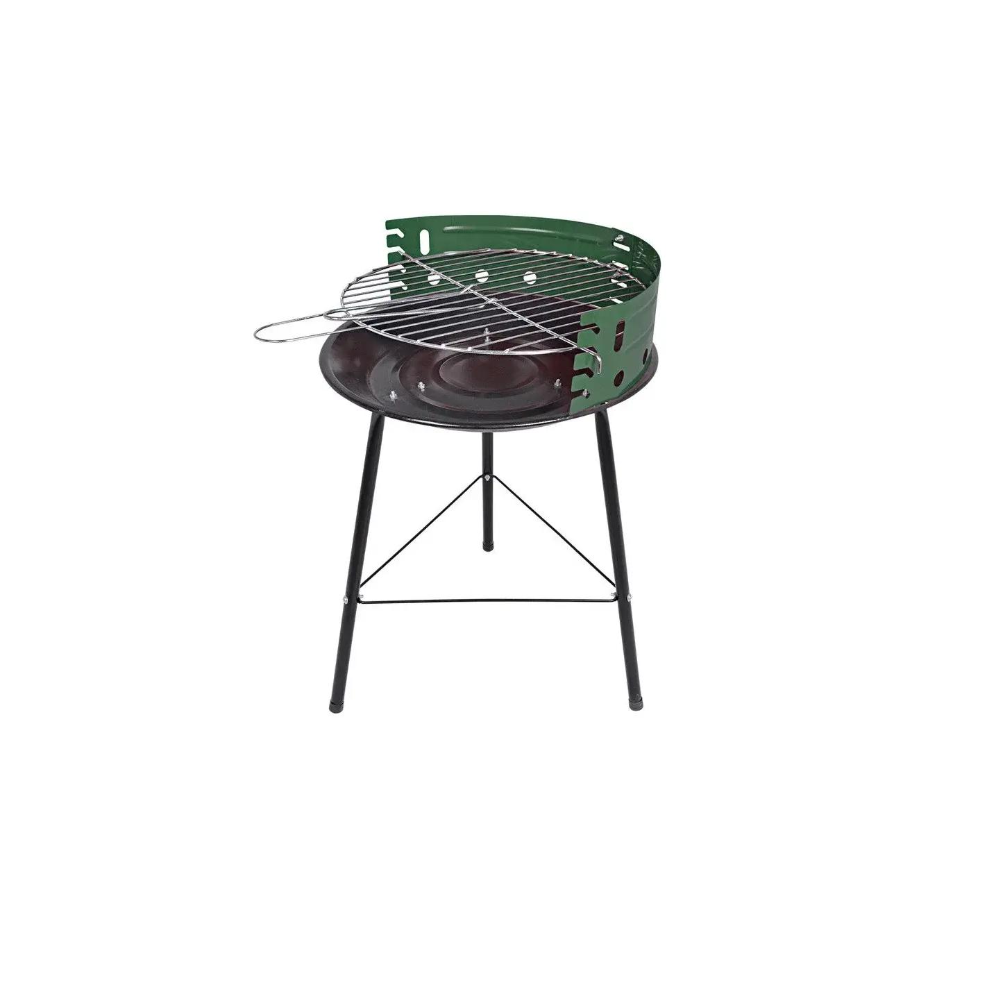 Barbacoa de Carbón Saturnia Mod. Cocinero Ø 33 Cm - Parrilla Regulable - Mango Desmontable