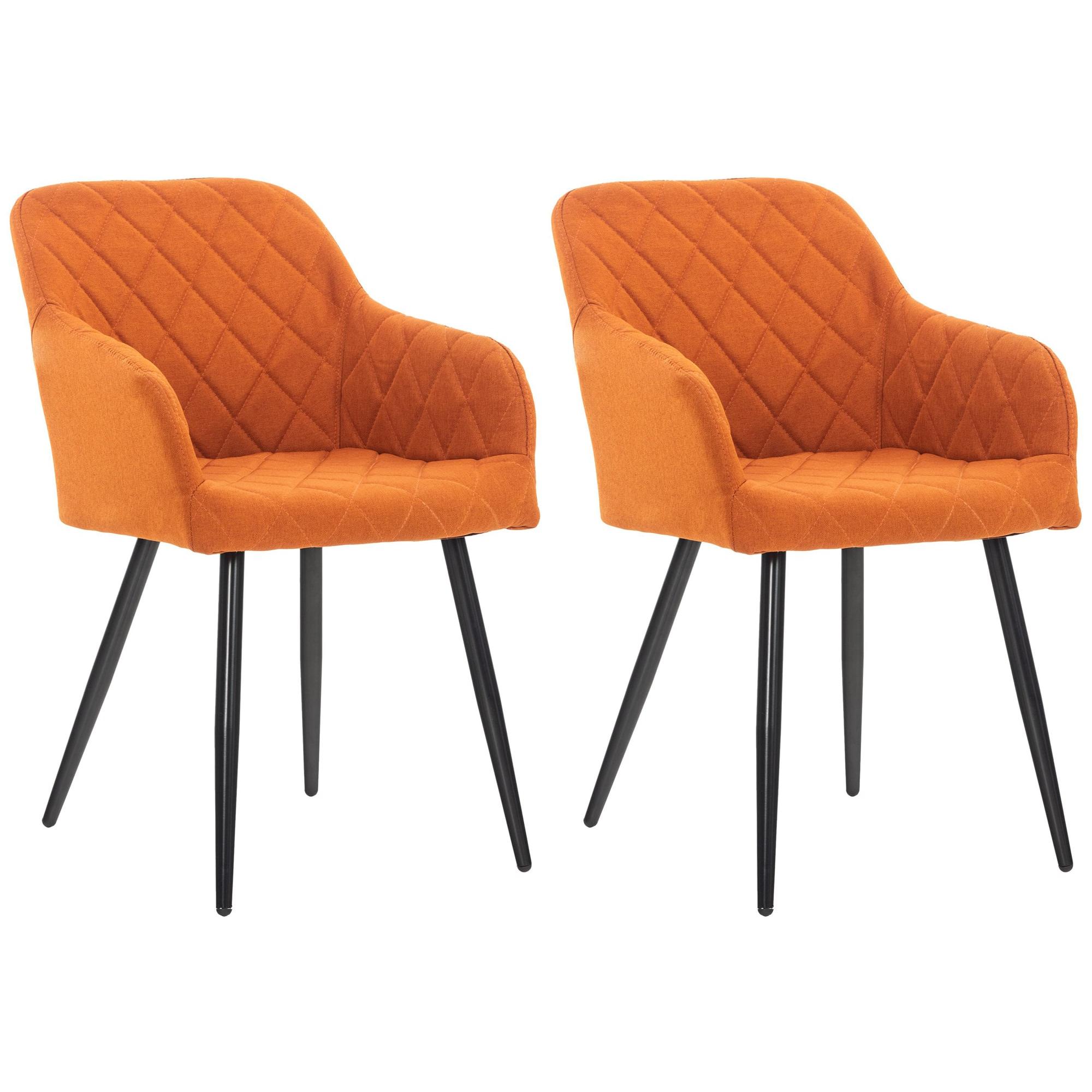 Set de 2 sillas de comedor Shila Naranja,Tela