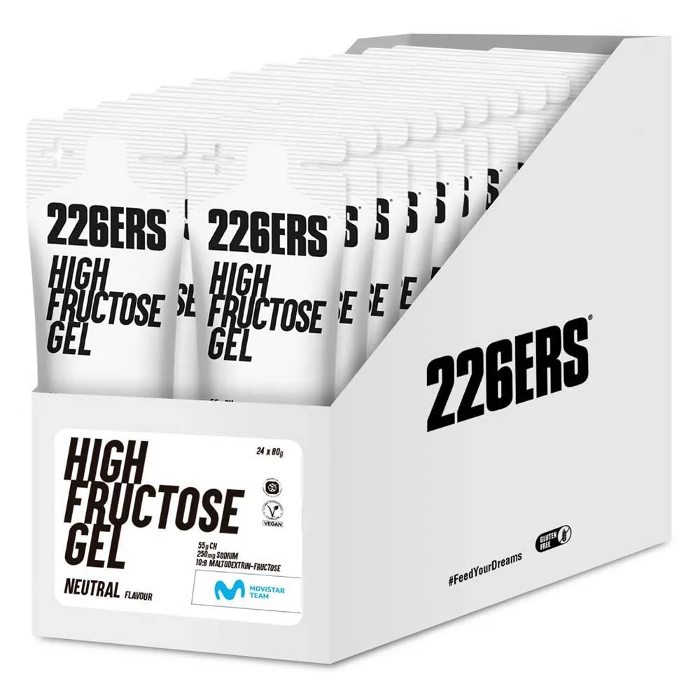 226Ers High Fructose Gel Caja 24 Unidades - Matriz De Carbohidratos De Alta Densidad (Ratio 1:0.8) - Saturación De Transportadores Sglt1 Y Glut5 - Aho