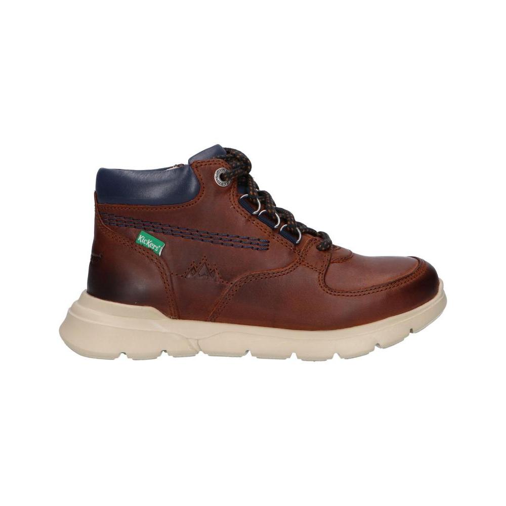 KICKERS 878880-30 KICKADVENTUR 116 CAMEL MARINE Boys' Ankle Boots made from imitation leather with a padded insole and non-slip sole, ideal for autumn/winter, offering comfort and safety for your child.