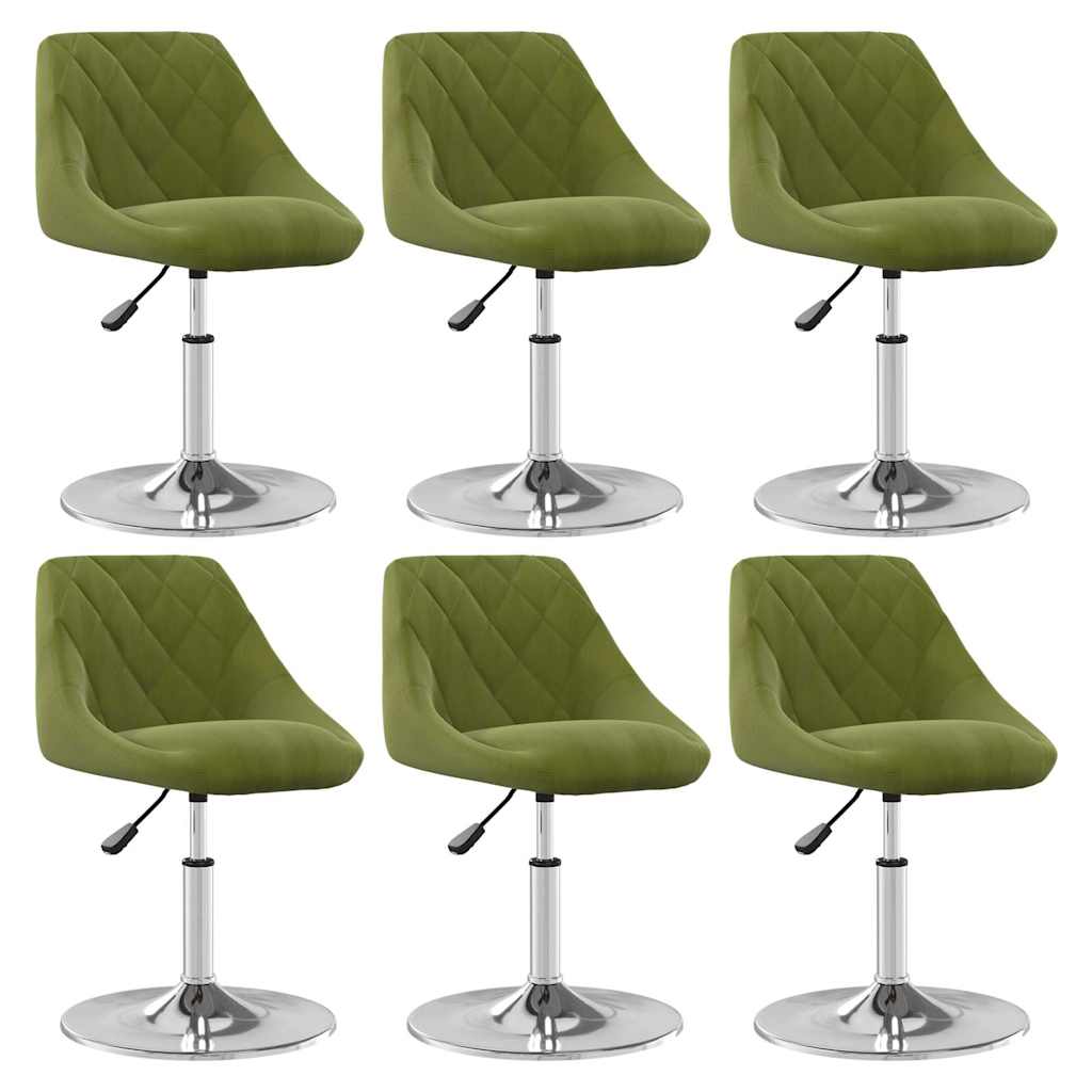 vidaXL Silla de comedor giratoria 6 uds terciopelo  46 x 44 x 77.5 cm Multicolor
