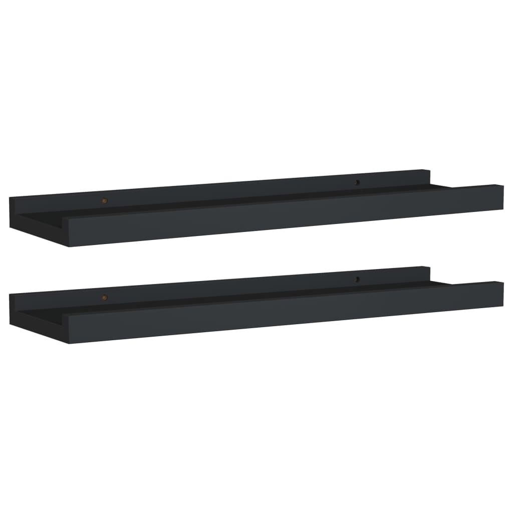 Vidaxl Repisa para Marcos de Fotos 2 Uds MDF 40x9x3 Cm Blanco Negro Gris