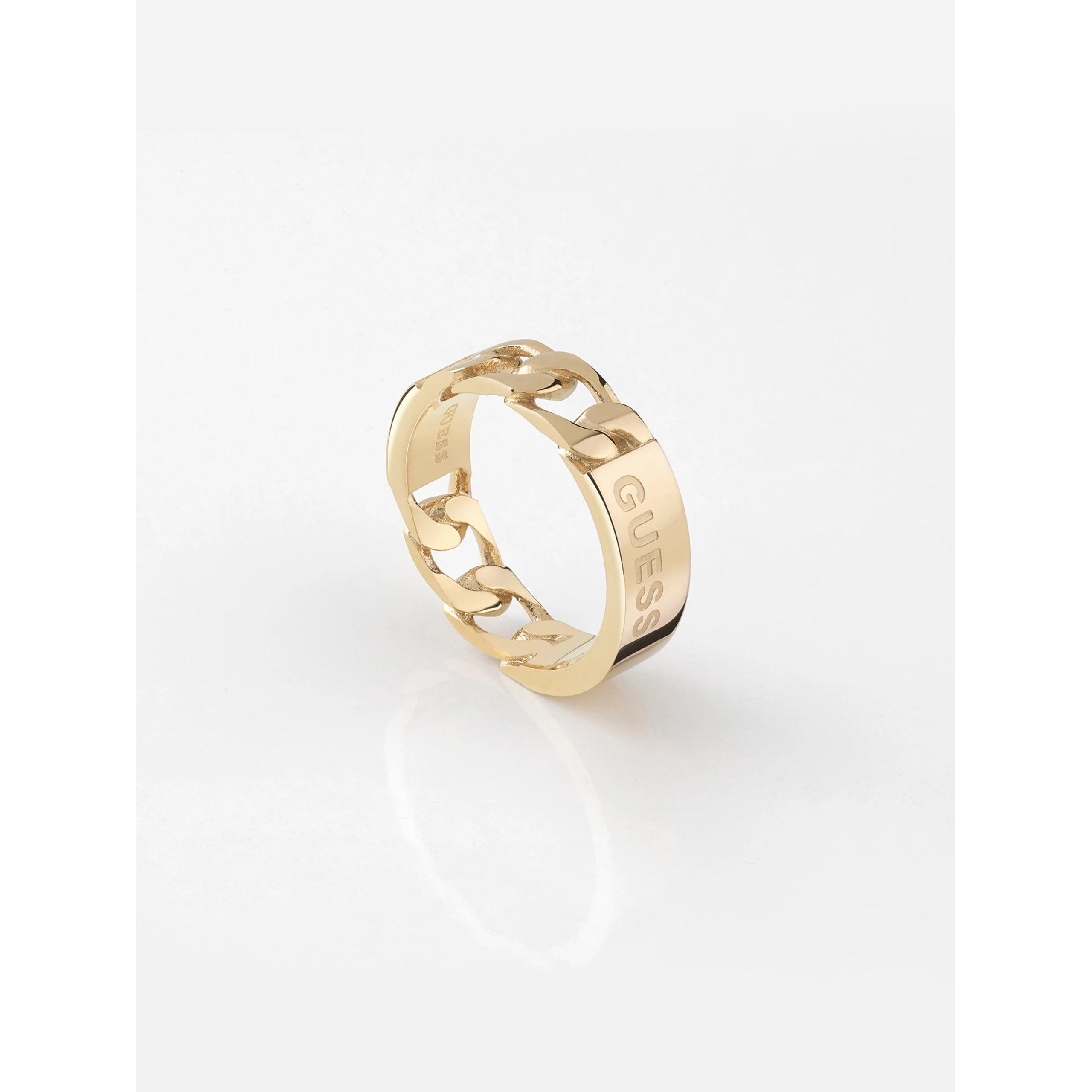 ANILLO M.GUESS LOGO DORADO JUXR03006JWYG-64