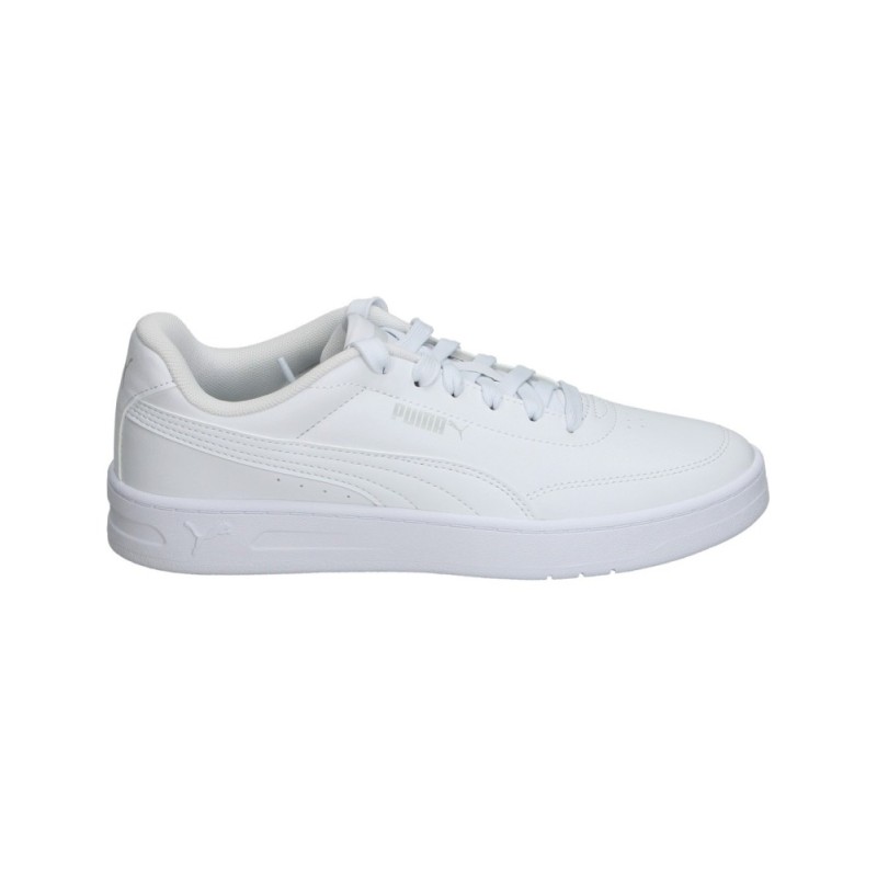 Zapatilla Blanca Puma Court Classic Clean Jr Para Mujer Sneaker