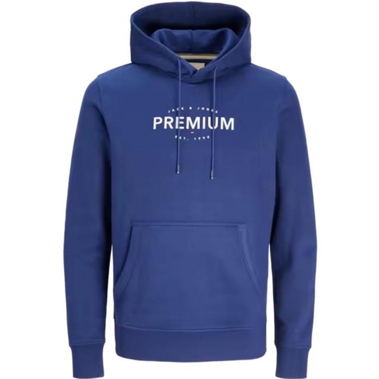 Jack & Jones Hombre Sudadera con Capucha Premium Logo Estampado Bolsillo Canguro Suave y Cálida Otoño Invierno 12263101
