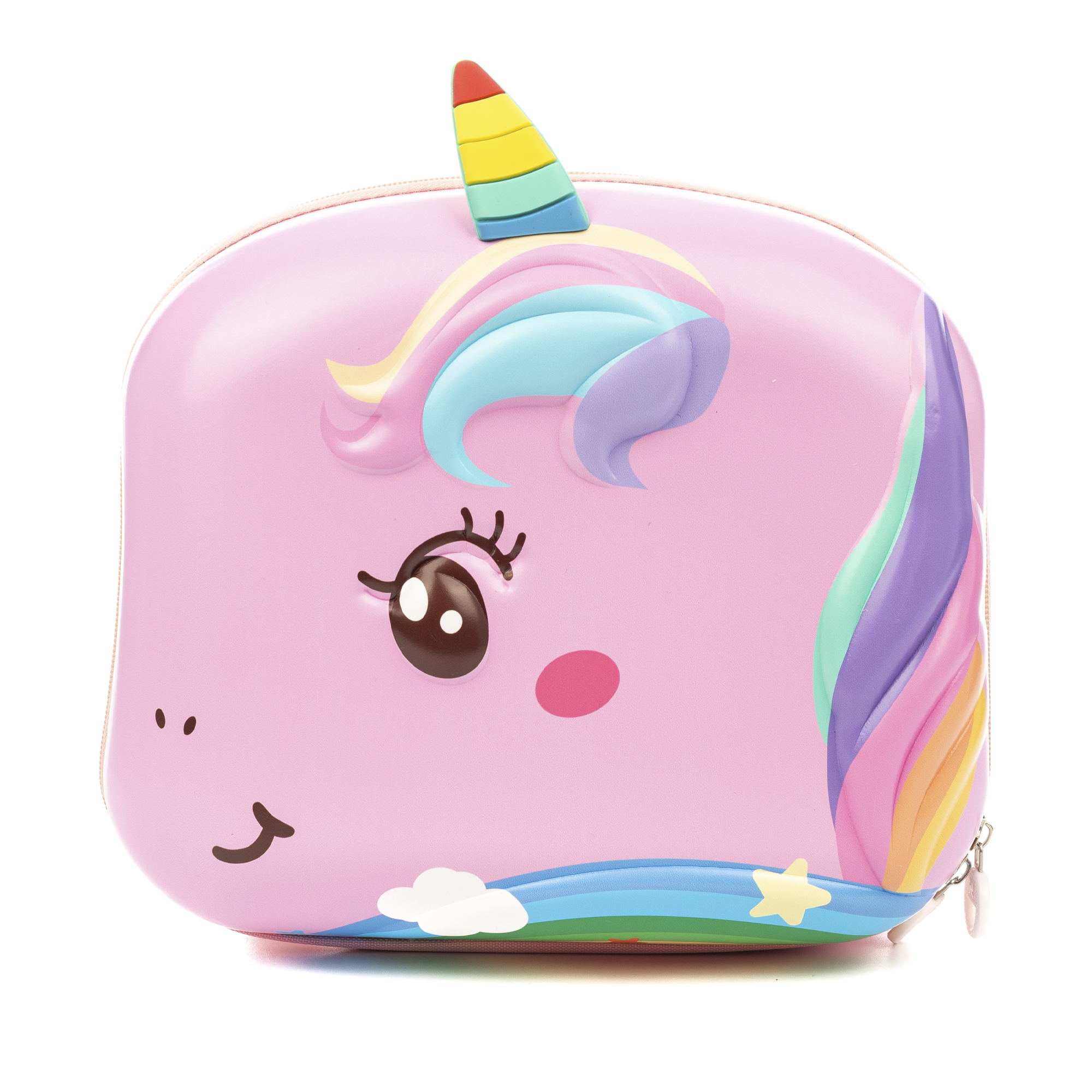 DAM. Mochila infantil con diseño de Unicornio. Con respaldo y hombreras acolchados, transpirables y ajustables. 28x15x26cm.