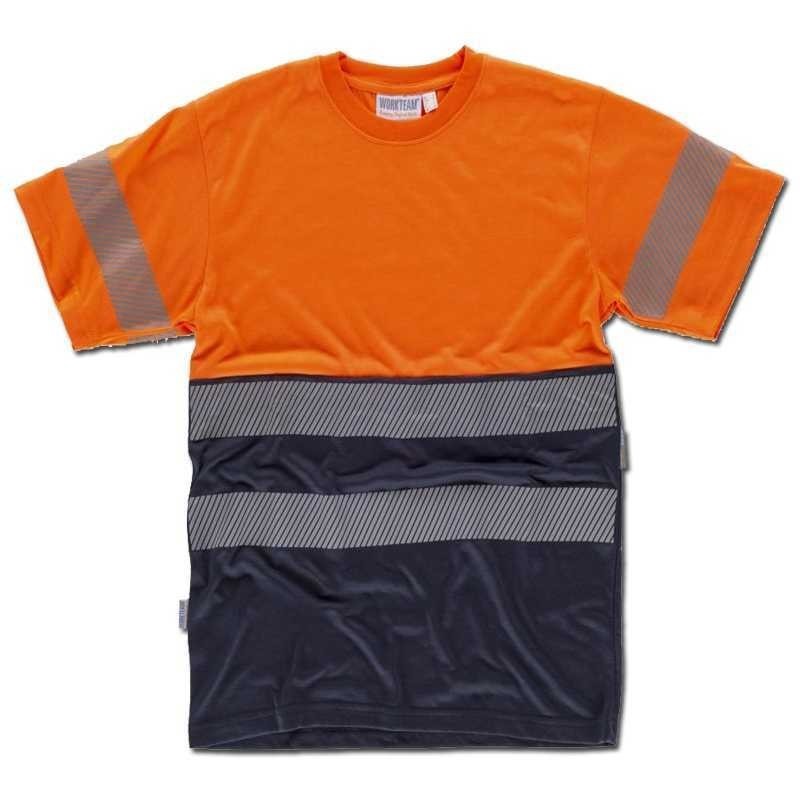 Camiseta de Trabajo Alta Visibilidad con Dos Bandas Reflectantes