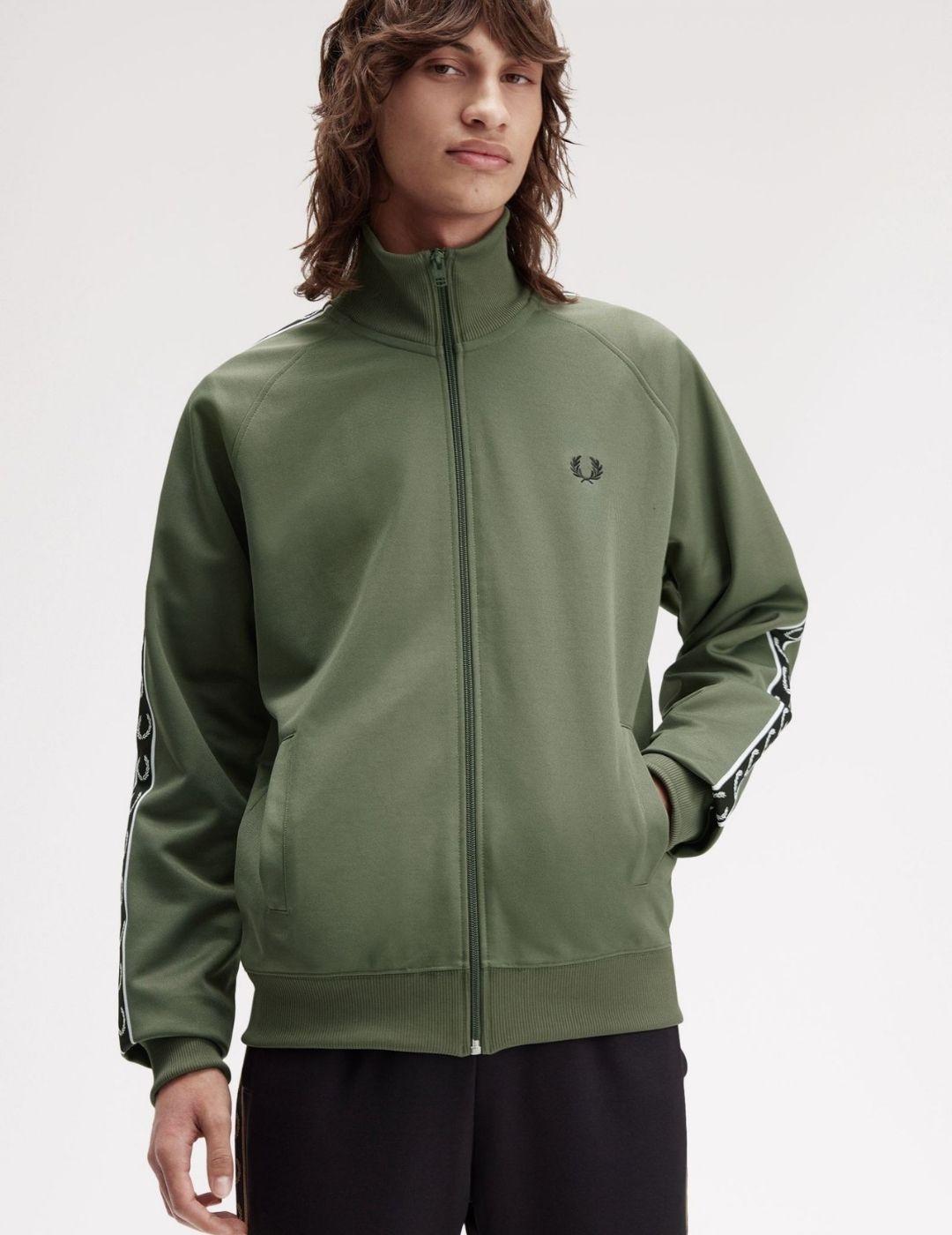 Sudadera Taped Track Fred Perry  Verde Hombre