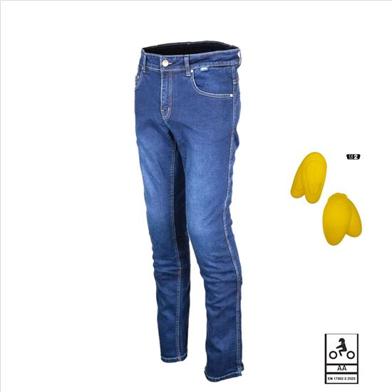 Nlzgmsj Pantalón Moto GMS Cobra Jeans Azul Protección Nivel 2 Tallas Grandes