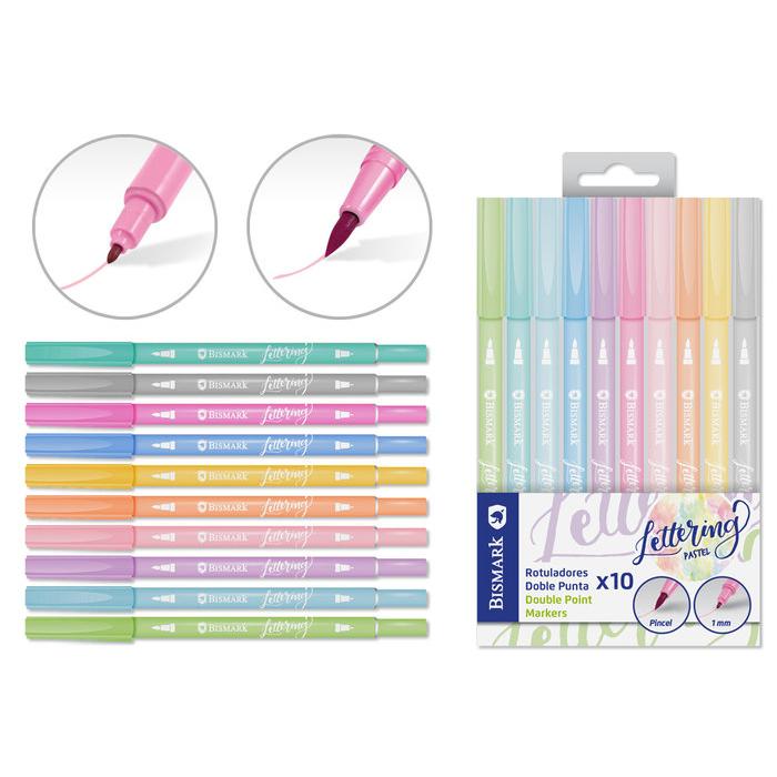 POESSA ROTULADORES DOBLE PUNTA LETTERING PASTEL 10U ROTULADOR