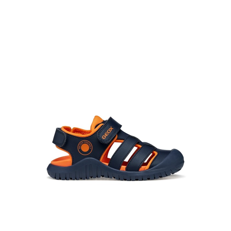 Sandalias planas niño GEOX J650JA C0659 SANDALIA CERRADA NAVY/ORANGE 37705 26V