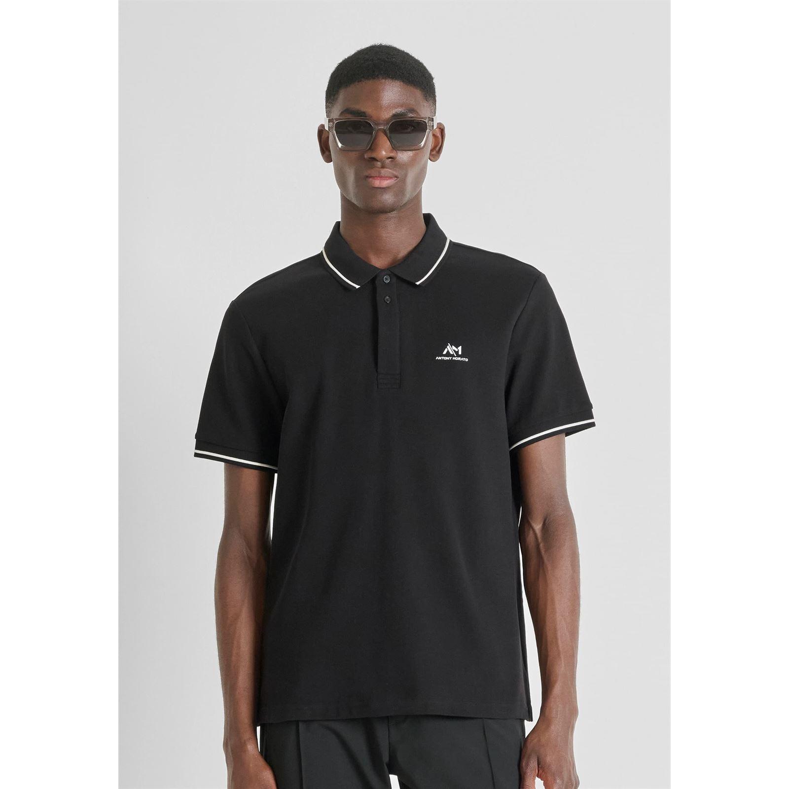 Polo Antony Morato Regular Fit Piquet Negro MMKS02551 FA100262 9000