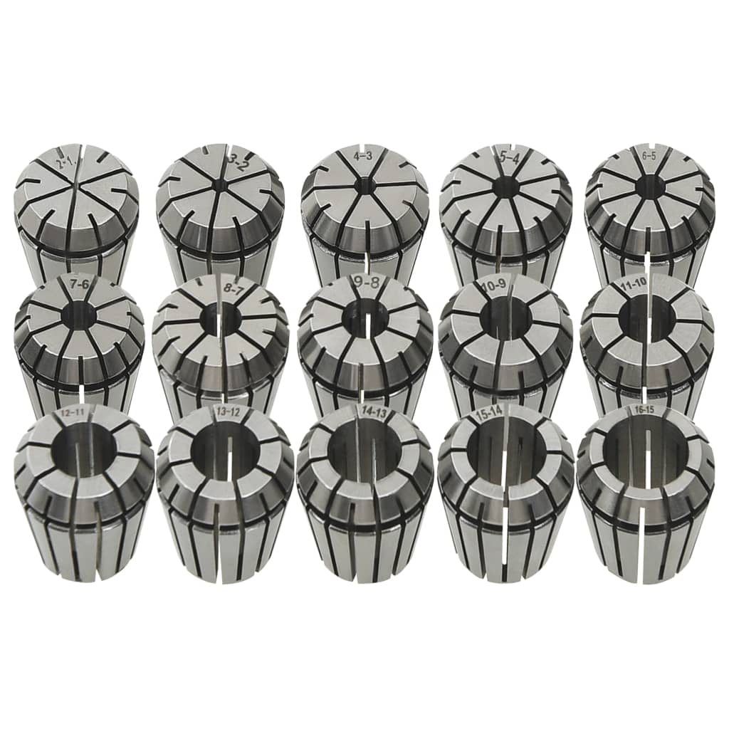 vidaXL Boquilla de Sujeción Set Herramientas de Torneado Torno Modelo ER11 (13 piezas),  ER16 (10 piezas),  ER20 (13 piezas) y mas