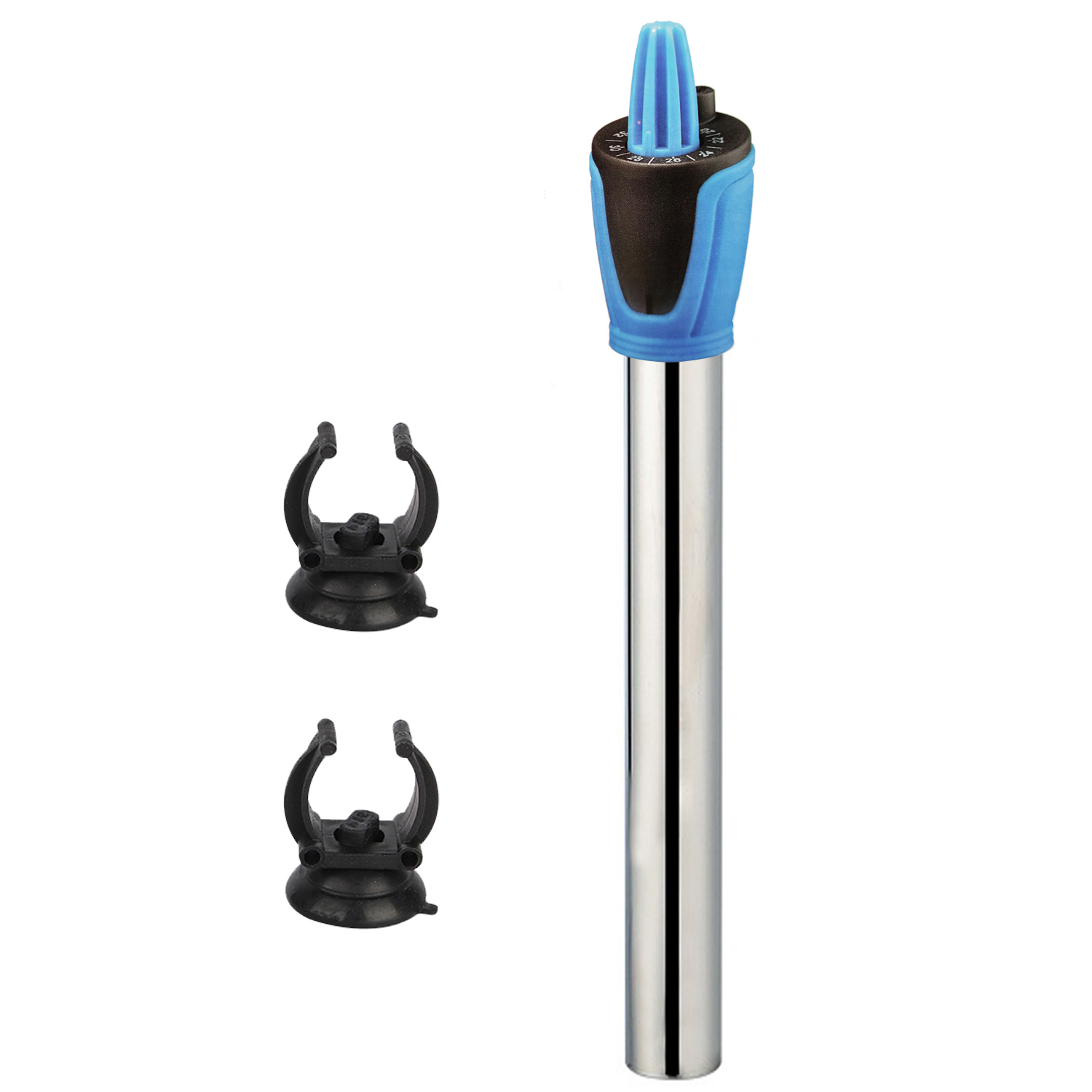 Calentador Acuario Sumergible 300W para Tanque de Pescados Acero Inoxidable 32cm con 2 Ventosas BPS-6087
