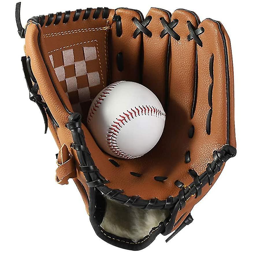 TK Guantes De beisbol, Niños adolescentes jóvenes durables Softball beisbol lanzador Mitt para niños Niños mano izquierda-marron