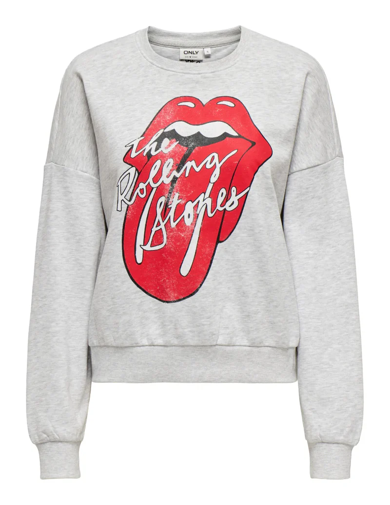 Only mod. 15345927 Sudadera de cuello redondo con logo lengua