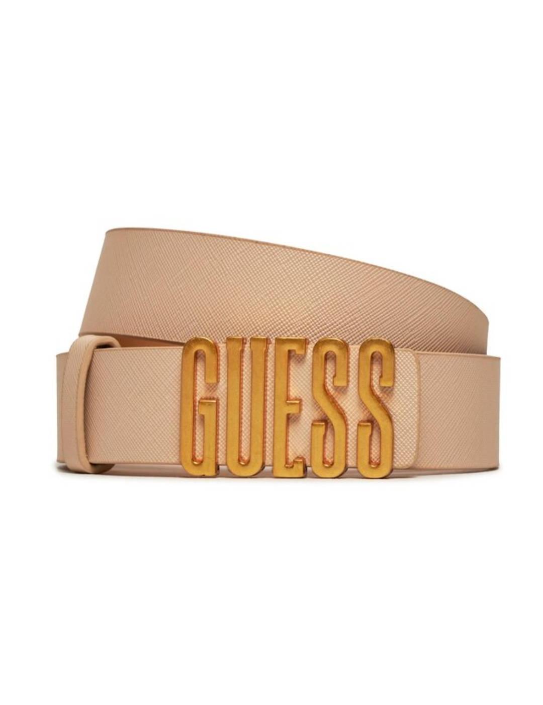 Cinturón Guess Ajustable beige hebilla logo para mujer