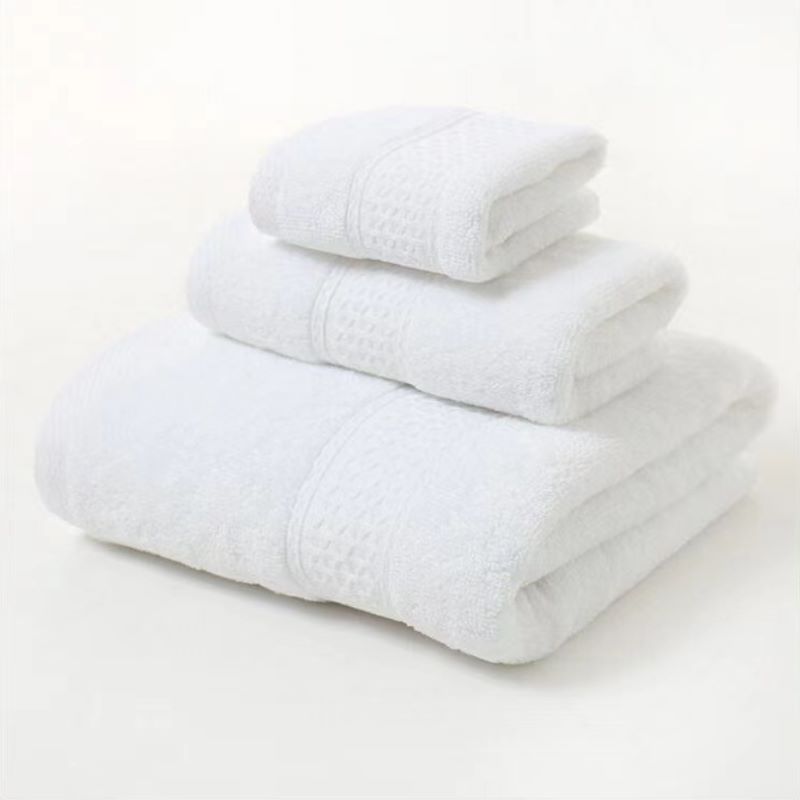 OmHO Juego de toallas de Algodón de lujo para el hogar, Set de 3 piezas, Ultra suave, highly absorbente, incluye 1 toalla de baño, 1 toalla de MA, 1 paño