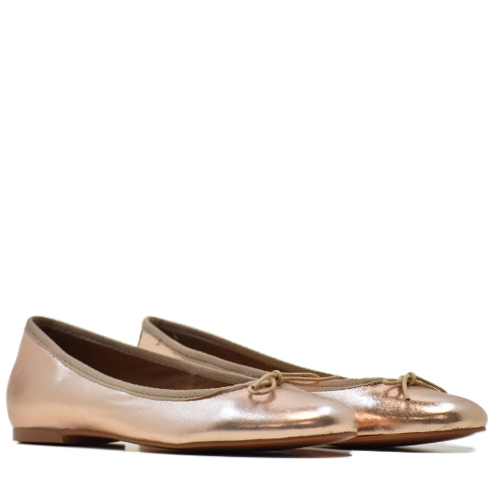 Bailarina Marianela de Piel Metalizada en Tono Plomo con Tacón Plano de 10mm, Versátil y Elegante para Mujer, Disponible en Tallas del 35 al 42, Ideal para Uso Diario y Ocasiones Especiales, Comodidad