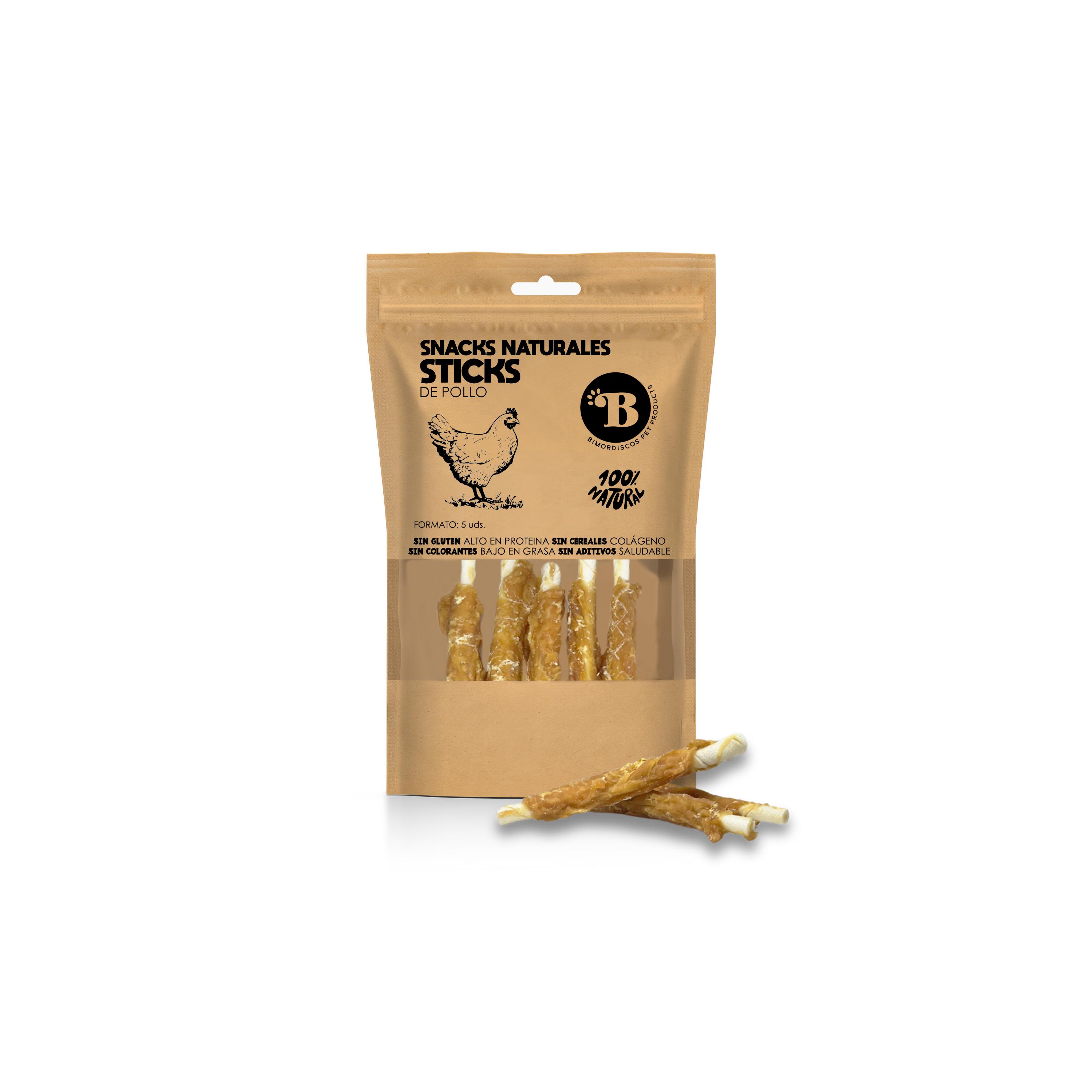 BIMORDISCOS Palitos de Piel y Pollo para Perros | Snacks para Perros | Naturales, Sin Aditivos ni Conservantes | Premios para Perros | Perros Todos los Tamaños