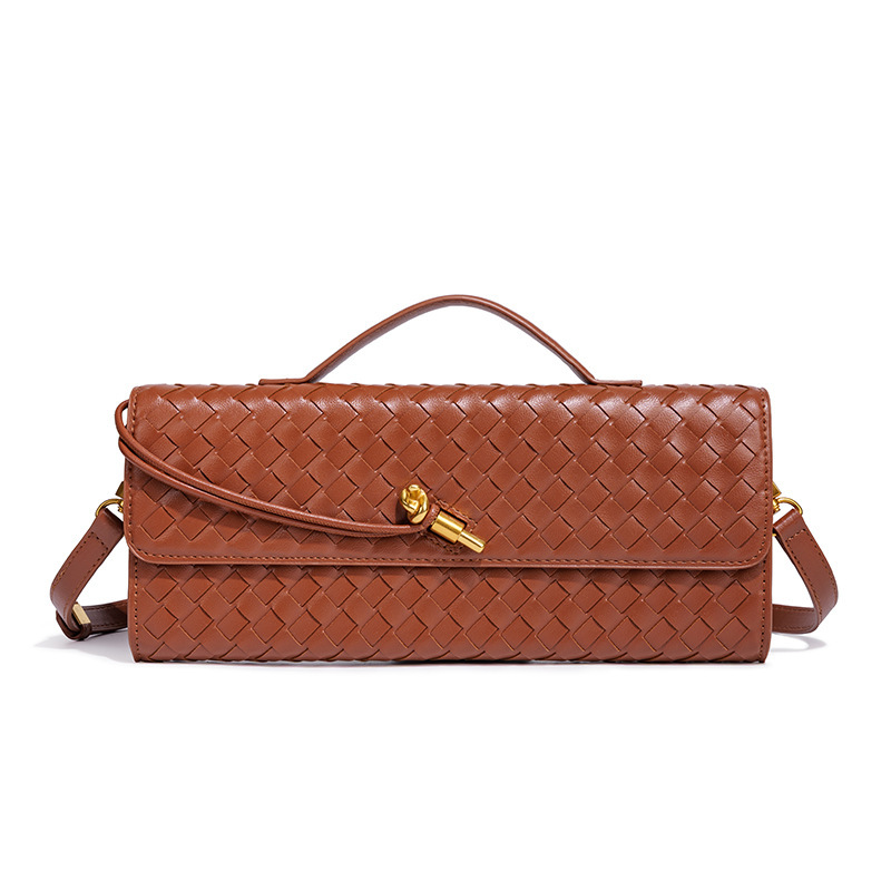 Bolsos de mano tejidos para mujer, bolso cruzado de hombro de piel sintética para noche, bolso bandolera de mano para formal, boda, fiesta