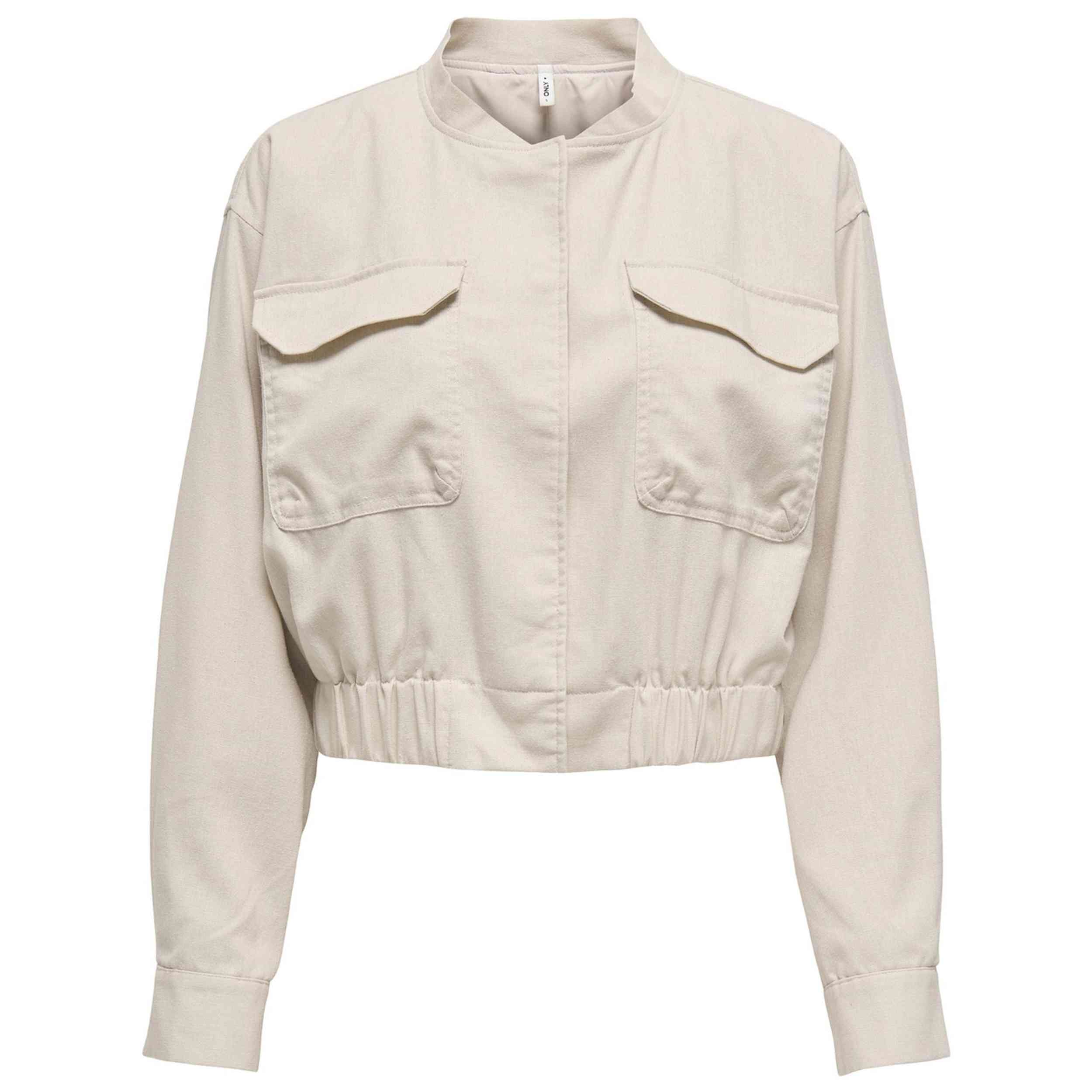 Chaqueta Only modelo Onllis Linen Jacket en color Beig