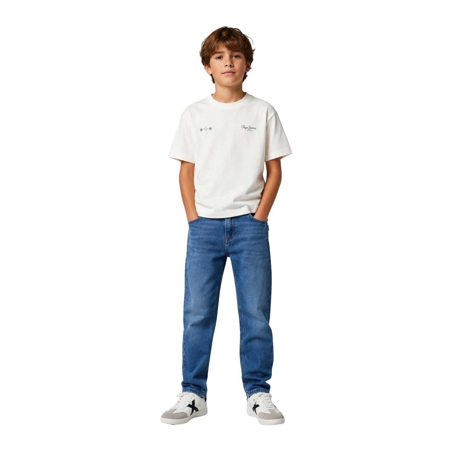 Pepe Jeans - Cashed Pb20001884Vf-000 - Pantalones Vaqueros Azules Con Cintura Ajustable - Niño