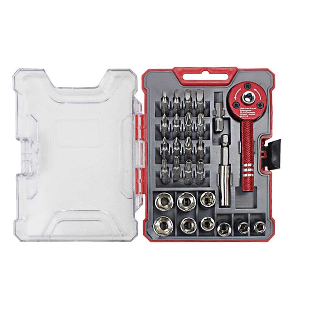 CA Destornillador con Mango antideslizante y Punta magnética. 28 UNID destornillador conjunto desmontaje Tornillo Pequeño tuerca reparación combinación herramienta kit teléfono móvil computadora D