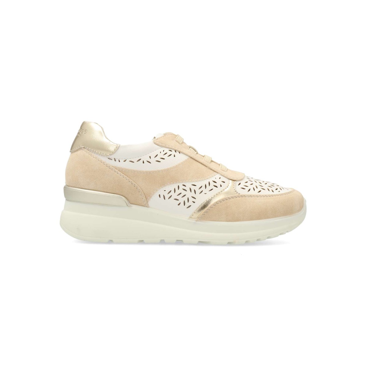 AMARPIES - Zapatillas deportivas mujer casual troqueladas de piel sintética con suela de goma ligera y flexible, plantilla acolchada extraíble, estilo versátil para looks arreglados e informales