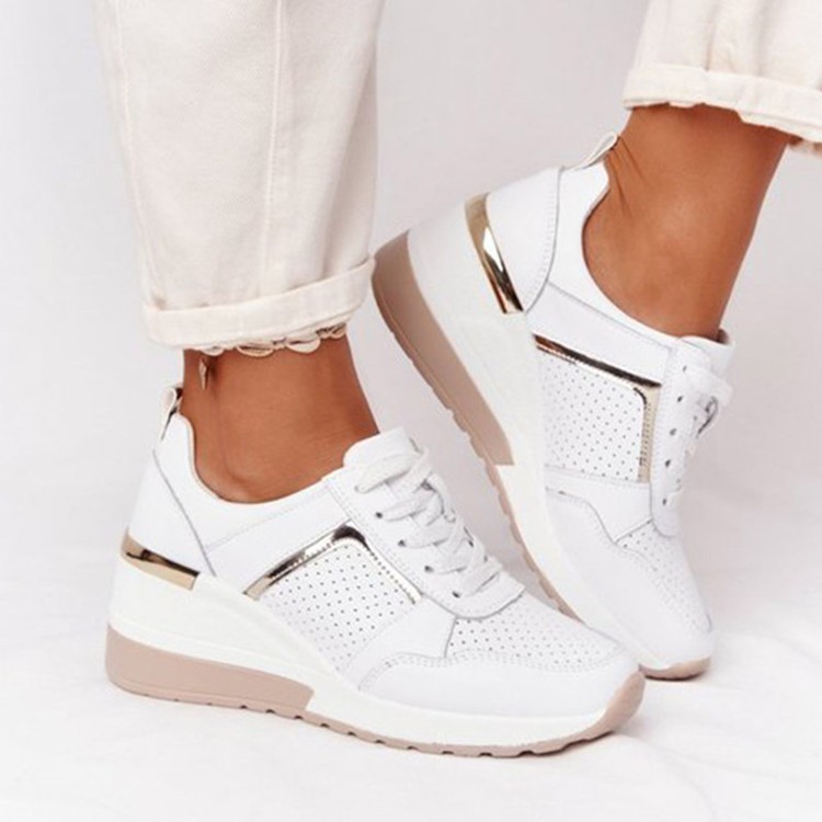 TK Nuevas zapatillas para Mujer con Tacón de cuña Grande de talla 35-43, zapatillas para correr de Malla transpirado en juego con El color para Mujer.