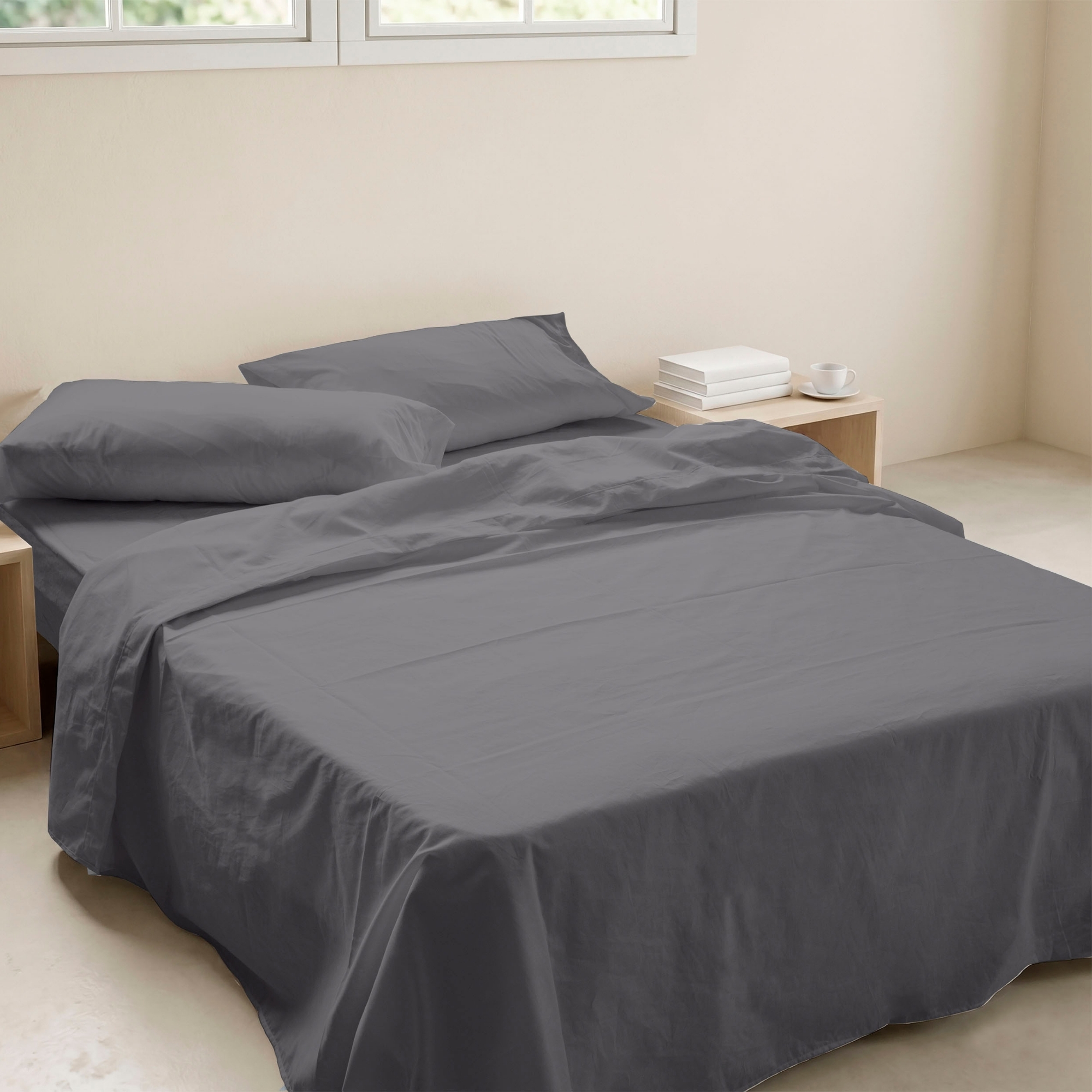 ICEHOME - Juego de Sábanas Liso 3/4 Piezas 100% Microfibra - Tacto Suave y Sin Plancha - Incluye Sábana Encimera, Sábana Bajera y 1 o 2 Fundas de Almohada - Cama 90/105/135/150/180