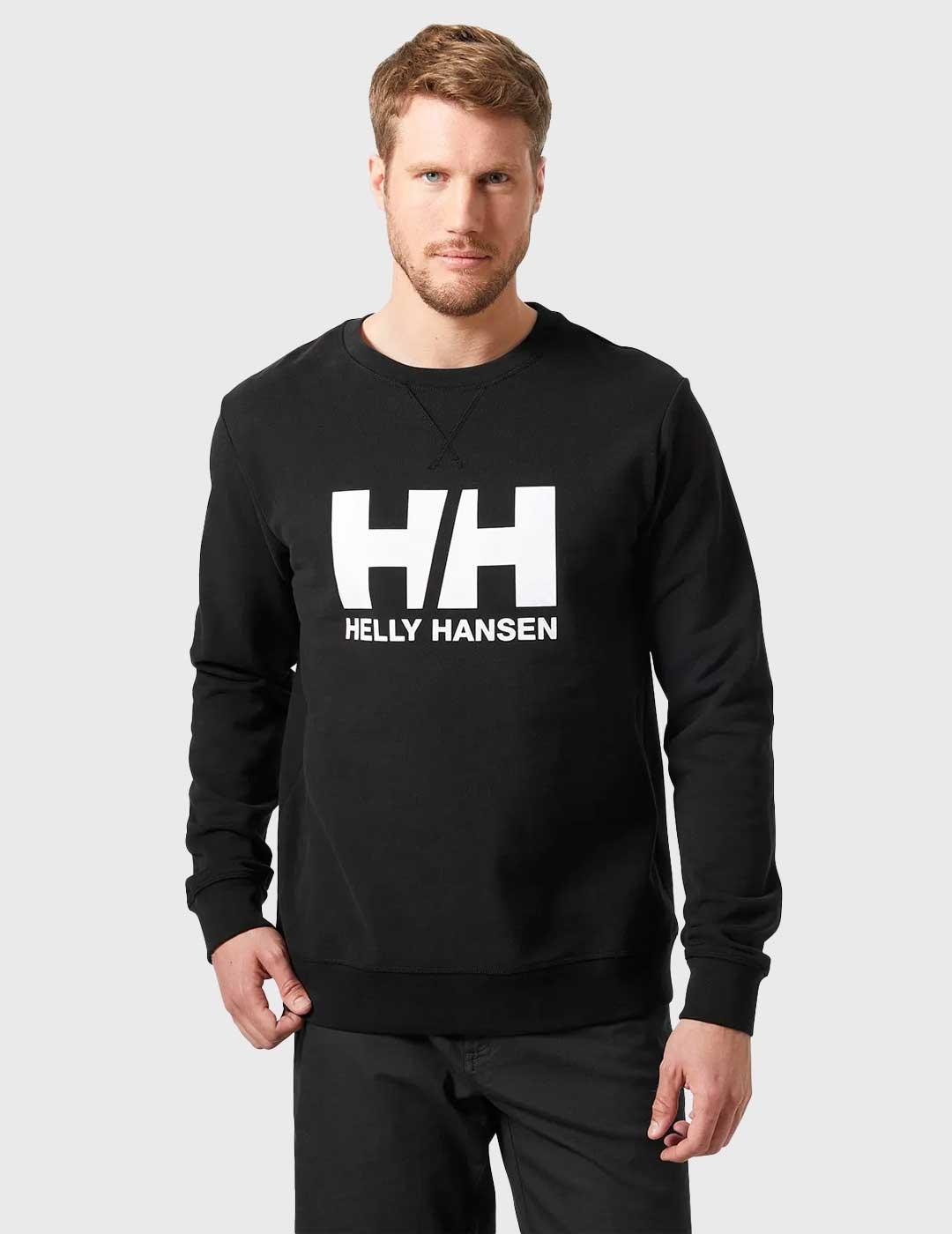 Sudadera Helly Hansen Logo Crew negra para hombre