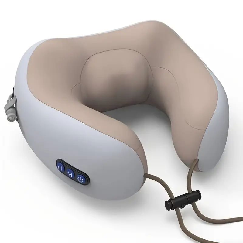 TK Almohada De Masaje Cervical Eléctrica U-Cuadrilátero Ajustable Con Calor Para Relajación Duradera De Algodón De Memoria