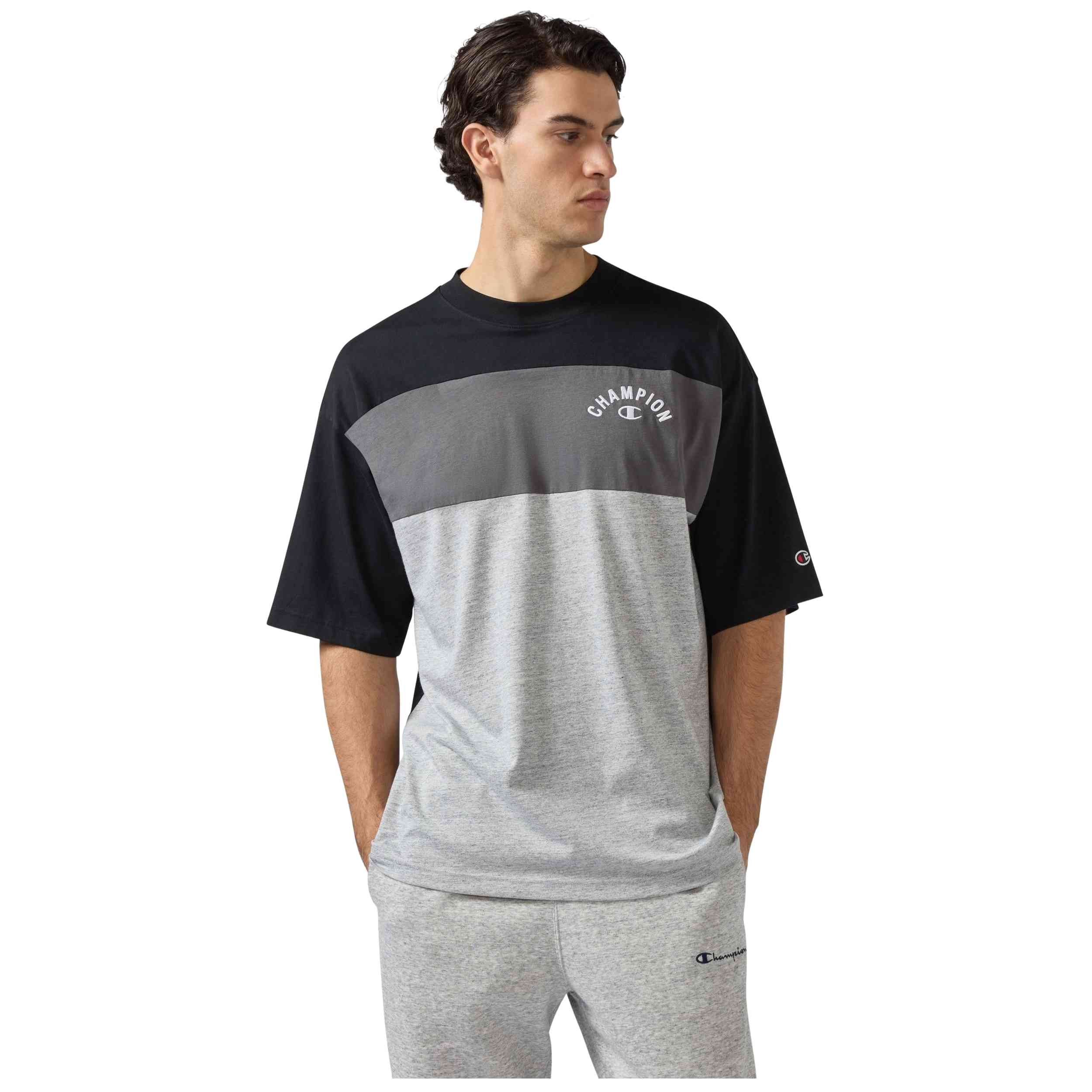 Camiseta De Manga Corta Champion modelo 221743-KK001 para Hombre en color Gris