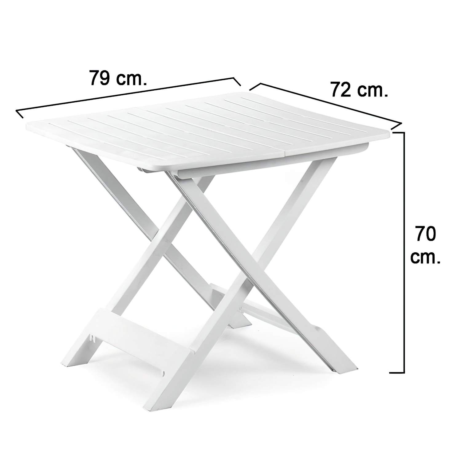 SANCO STORE - IPAE Mesa Resina Plegable Blanca 79x72x70 cm.