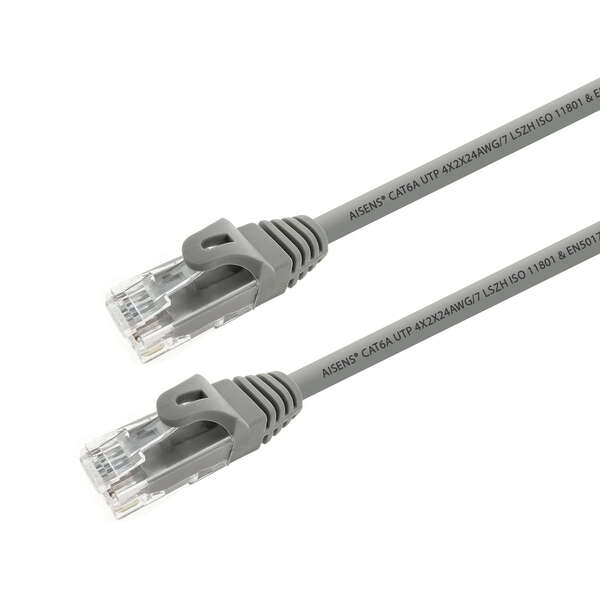 Aisens cable de red latiguillo rj45 lszh cat.6a 500 mhz utp awg24 - 10m - libre de halogenos - 10 gigabit/s - color gris