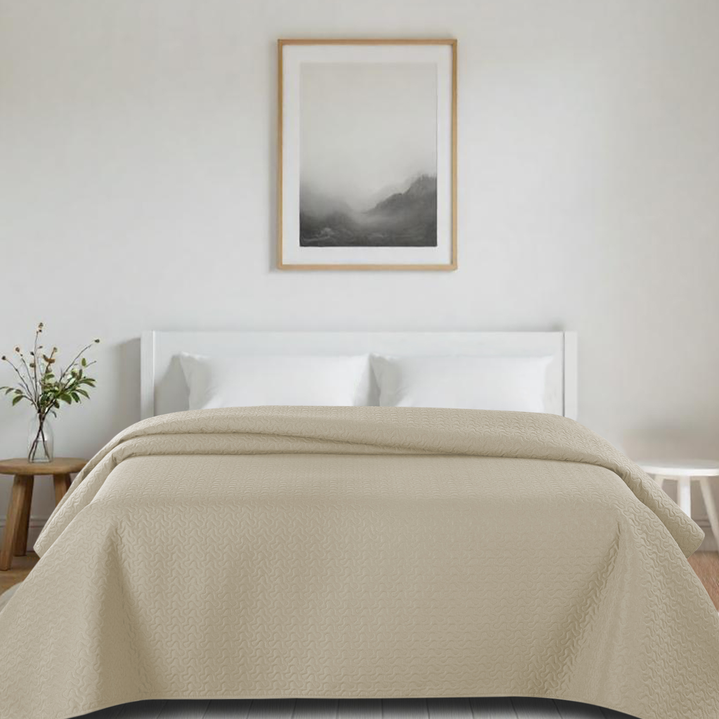 Colcha Bouti Estampada o Lisa, Multiusos para Verano y Entretiempo, 100% Poliéster, Colcha Cubre Cama Fina, Suave. Ideal para Decorar su dormitorio. Disponible en Todas Las Medidas