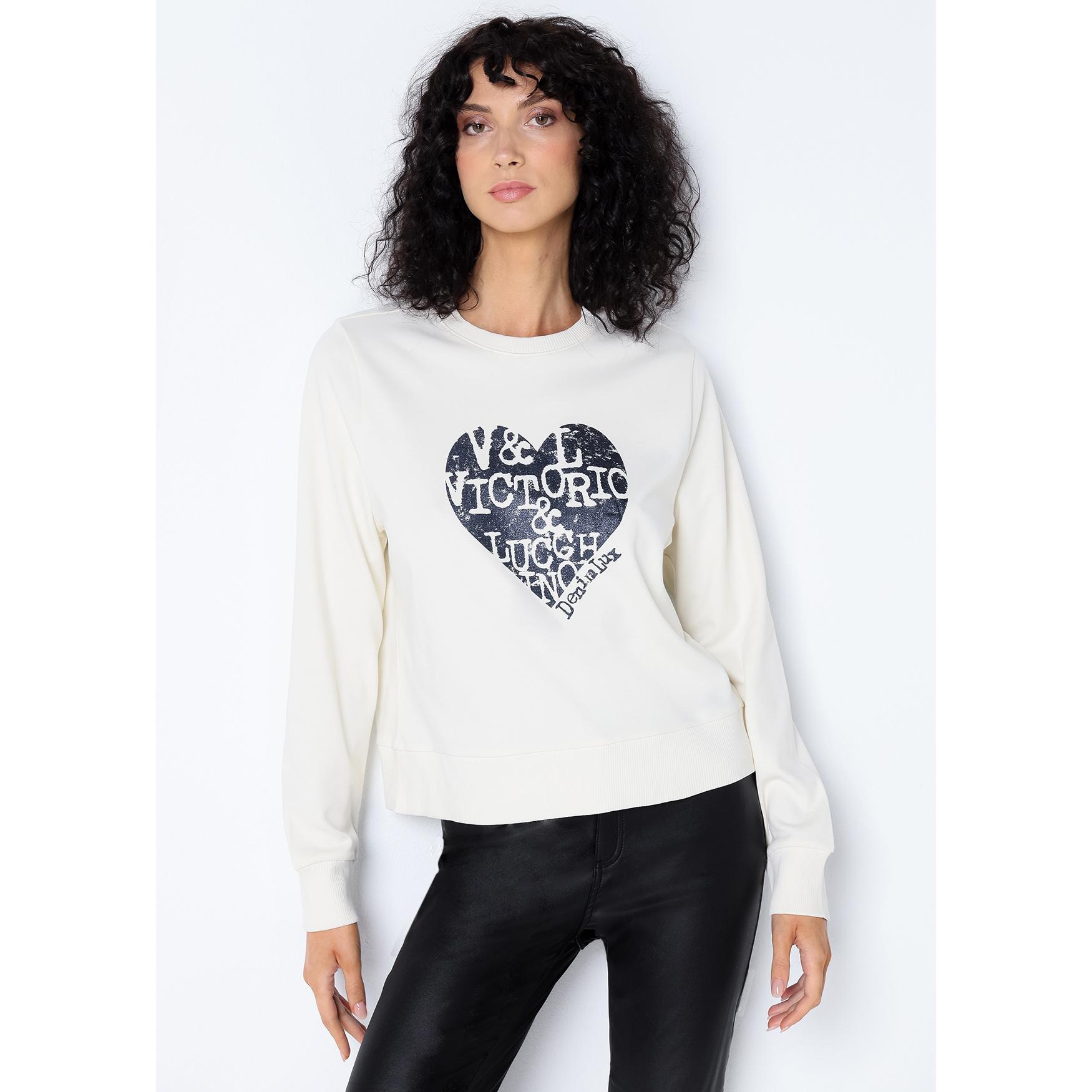 Victorio & Lucchino - Sudadera letras corazon con cuello caja