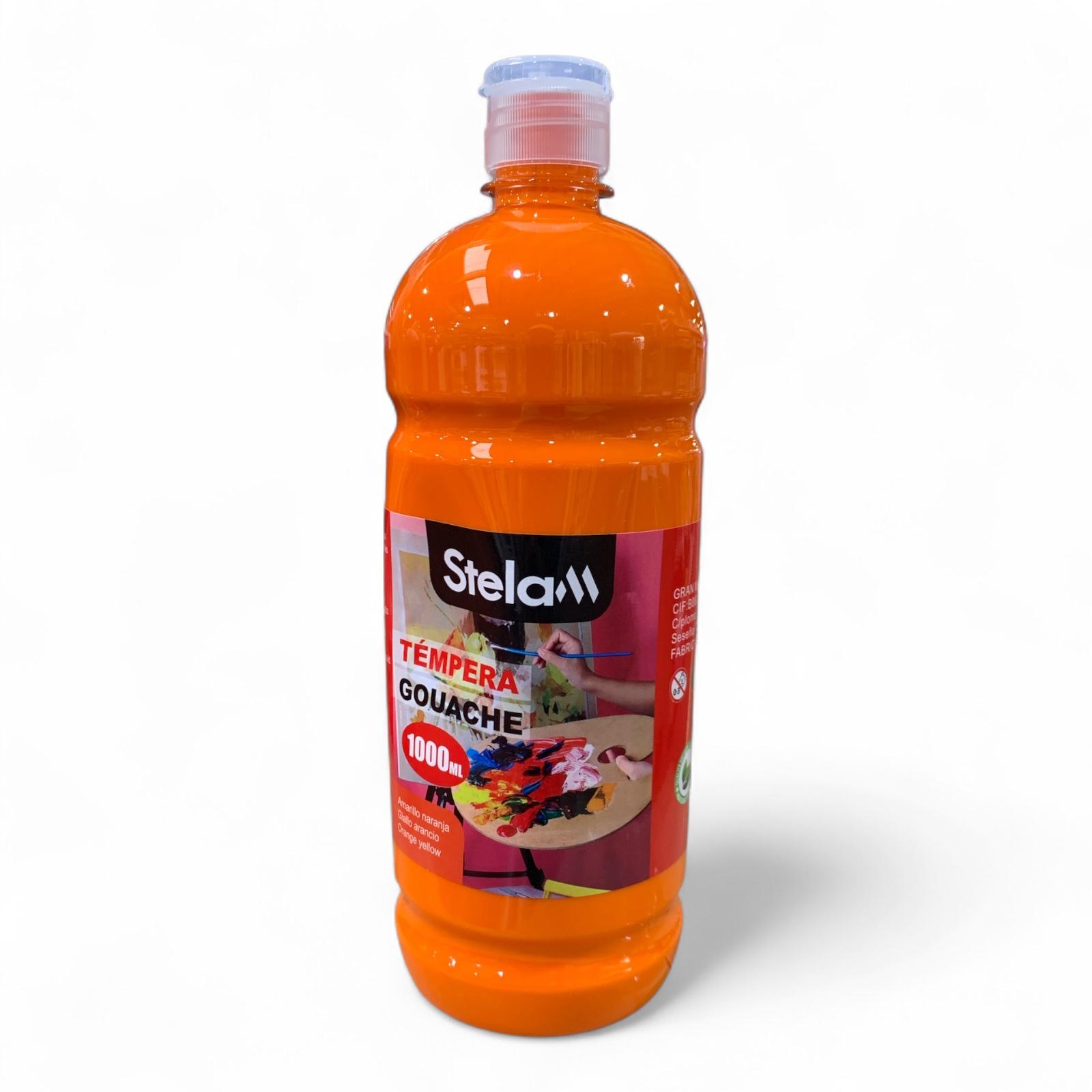 Témpera Gouache 1000 ml – Pintura Opaca al Agua, Colores Vivos para Arte y Manualidades - Stelan