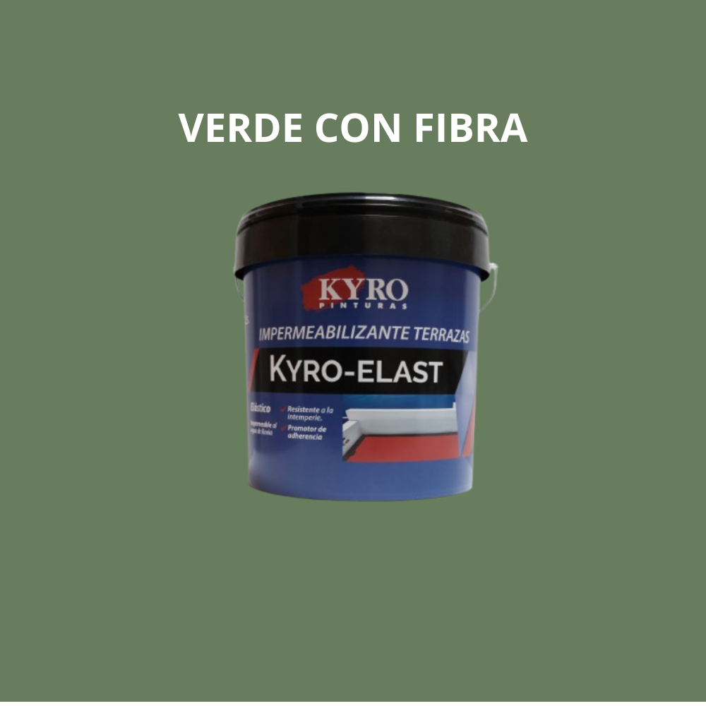 KYRO PINTURAS - Pintura Impermeabilizante Terrazas, Caucho Antigoteras - Rojo, Teja, Gris, Blanco, Verde, Negro - Fibra
